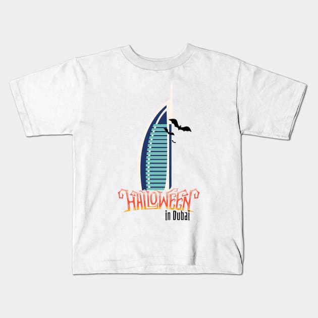 Halloween in Dubai Kids T-Shirt by UnikRay